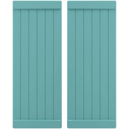 Ekena Millwork Americraft 6-Board Exterior Wood Joined Board-n-Batten Shutters w/ End Batten, ARW103BB621X84PTH, PR ARW103BB621X84PTH